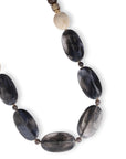 Collana lunga con pietre in acrilico e resina marrone e grigio - Mya Accessories