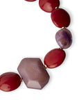 Collana girocollo con pietre grandi in acrilico tono rosso - Mya Accessories