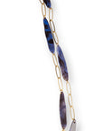 Collana lunga a due fili a catena con inserti in acrilico tono blu - Mya Accessories