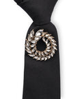Cravatta nera elastica con spilla in vetro crystal - Mya Accessories