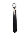 Cravatta nera con chiusura a zip e catena di perle in vetro - Mya Accessories