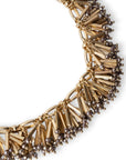 Collana girocollo in metallo con inserti in metallo e pietre in vetro grigie - Mya Accessories