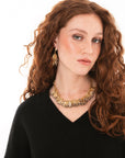 Collana girocollo in metallo con inserti in metallo e pietre in vetro grigie - Mya Accessories