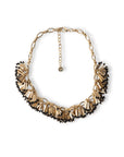 Collana girocollo in metallo con inserti in metallo e pietre in vetro nere - Mya Accessories
