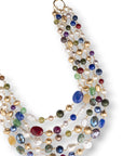 Collana multi filo con pietre in acrilico e vetro multicolore - Mya Accessories