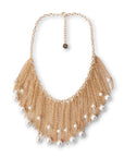 Collana girocollo con cascata a catena e pietre in vetro perlate - Mya Accessories