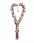 Collana girocollo a catena con sfere pendenti in acrilico nere e rosse - Mya Accessories