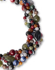 Collana girocollo con pietre intrecciate in acrilico e vetro multicolore - Mya Accessories