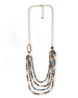 Collana lunga a catena con multi fili di pietre in acrilico multicolore - Mya Accessories