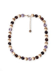 Collana girocollo con inserti in vetro tono viola - Mya Accessories