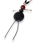 Collana lunga a catena con pendente ballerina nera in resina ed acrilico - Mya Accessories