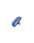 Anello regolabile in acciaio con pietra geometrica in acrilico blu - Mya Accessories