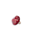 Anello elastico in metallo con pietra circolare in acrilico effetto marmo rossa - Mya Accessories