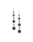 Orecchini pendenti con pietre in vetro tono blu - Mya Accessories