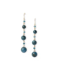 Orecchini pendenti con pietre in vetro tono petrolio - Mya Accessories