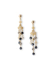 Orecchini pendenti a cascata con pietre in vetro gialle e grigie - Mya Accessories