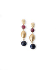 Orecchini pendenti in metallo con pietre in acrilico blu e viola - Mya Accessories