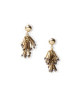 Orecchini pendenti con frange in metallo e pietre in vetro grigie - Mya Accessories