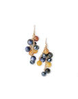 Orecchini pendenti con sfere in acrilico e vetro giallo e blu - Mya Accessories