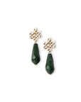 Orecchini pendenti a goccia con pietra dura verde - Mya Accessories
