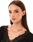 Collana girocollo in metallo lucido con maglia ad ancora - Mya Accessories