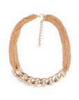 Collana girocollo in metallo multi catena con maglia oversize - Mya Accessories