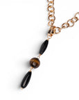 Collana a catena con pendente in acrilico e pietra dura occhio di tigre - Mya Accessories