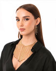 Collana girocollo con cascata di catena e micro pietre in vetro multi - Mya Accessories