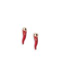 Orecchini pendenti con corno in acrilico rosso - Mya Accessories