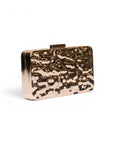 Clutch in metallo con design effetto martellato - Mya Accessories