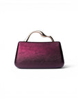 Mini borsa rigida viola con manico scultoreo dorato - Mya Accessories