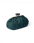 Clutch con texture barocca verde petrolio - Mya Accessories