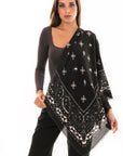 Sciarpa dalla texture bandana chic nera e bianca - Mya Accessories