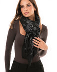 Sciarpa in cotone dalla texture mandala tono nero - Mya Accessories