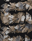 Sciarpa in cotone nera con stampa a foglie tropicali - Mya Accessories