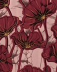 Sciarpa in cotone con stampa a fiori tono magenta