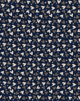 Sciarpa in cotone blu con stampa a cuori tono grigio e beige