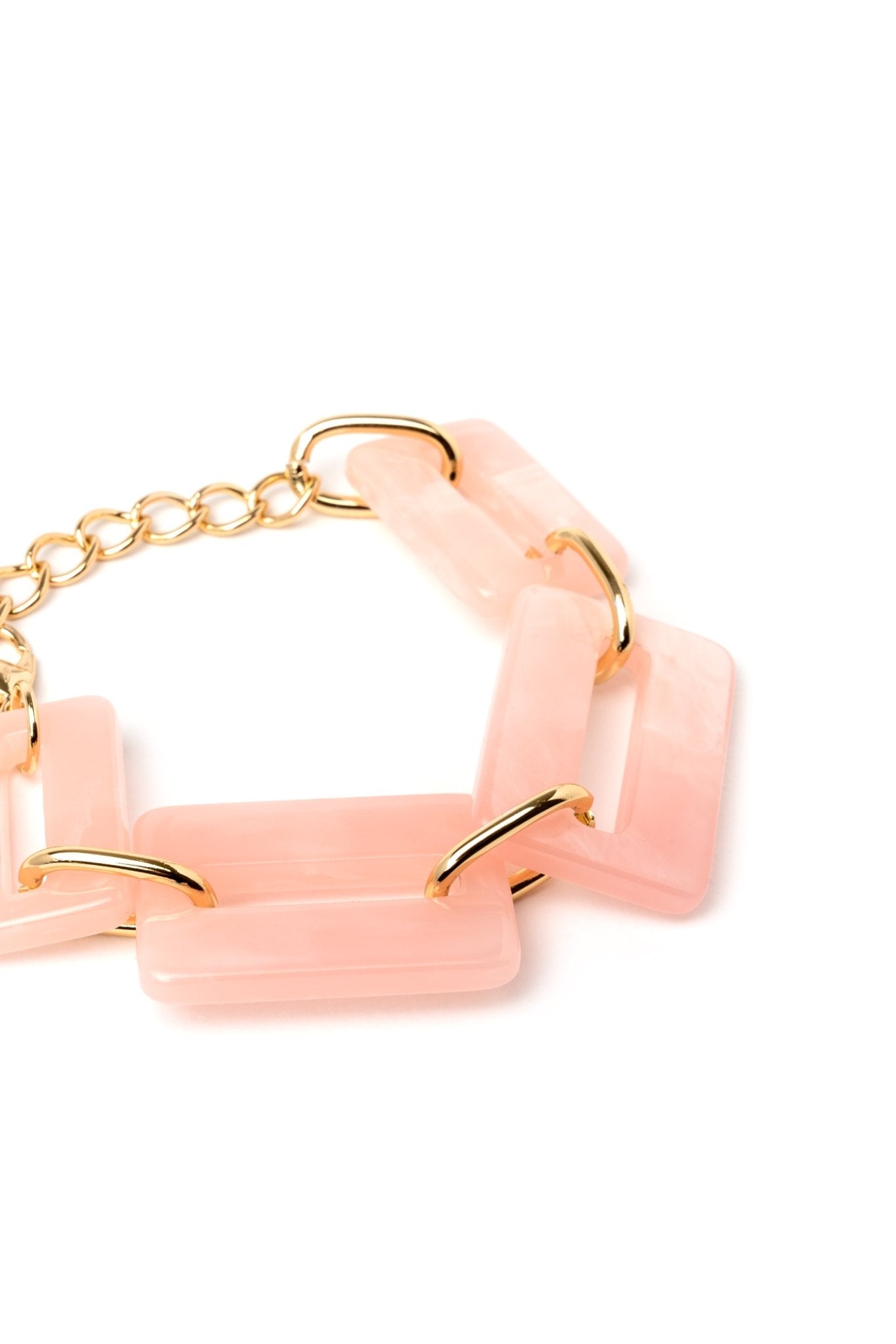Bracciale in acrilico rosa marmorizzato a base rettangolare - Mya Accessories