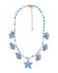 Collana vetro charms pesce in Metallo colore Oro - azzurro - Mya Accessories