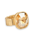 Anello elastico con pietra in acrilico topazio - Mya Accessories