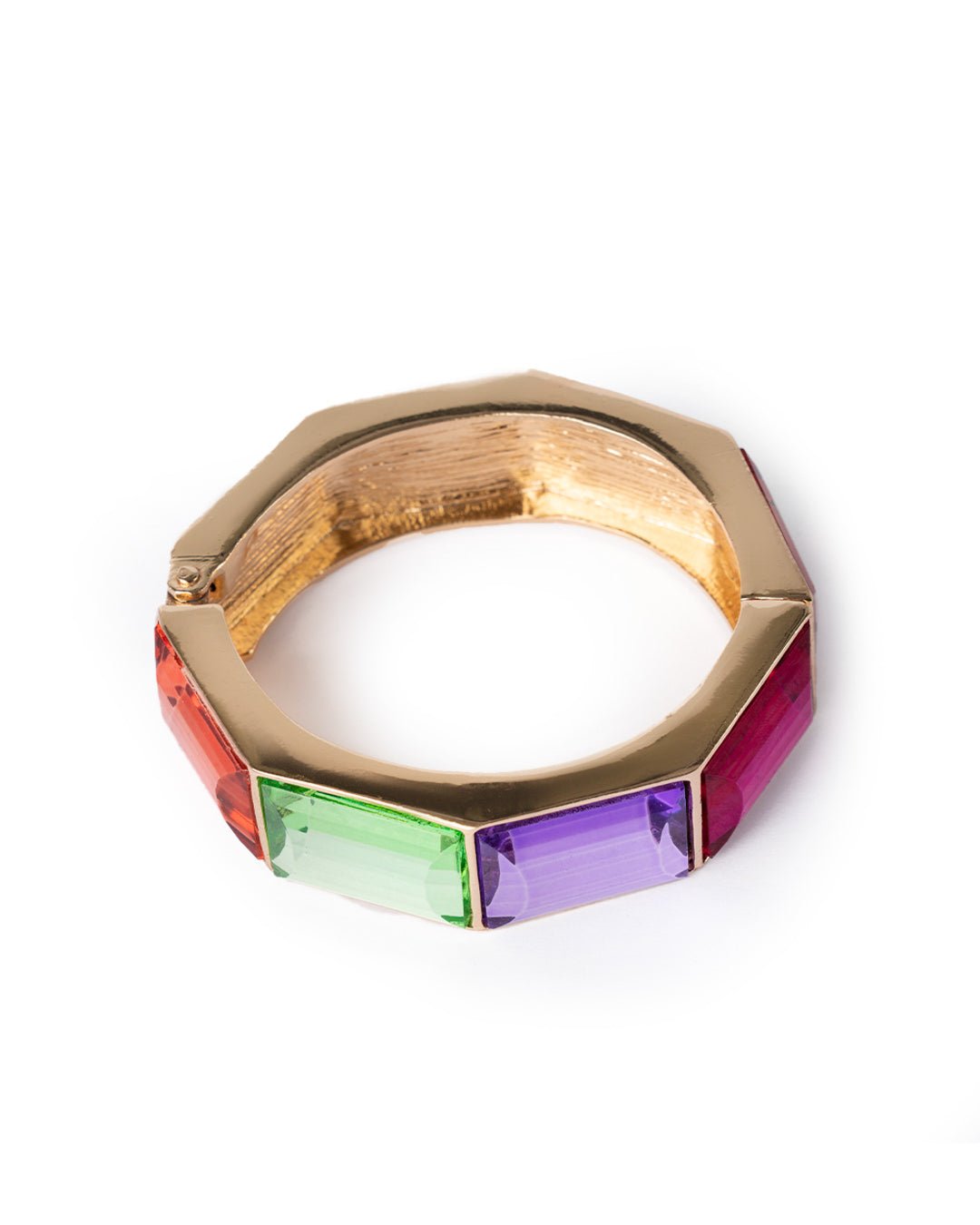 Bracciale rigido con pietre rettangolari in resina multicolore - Mya Accessories