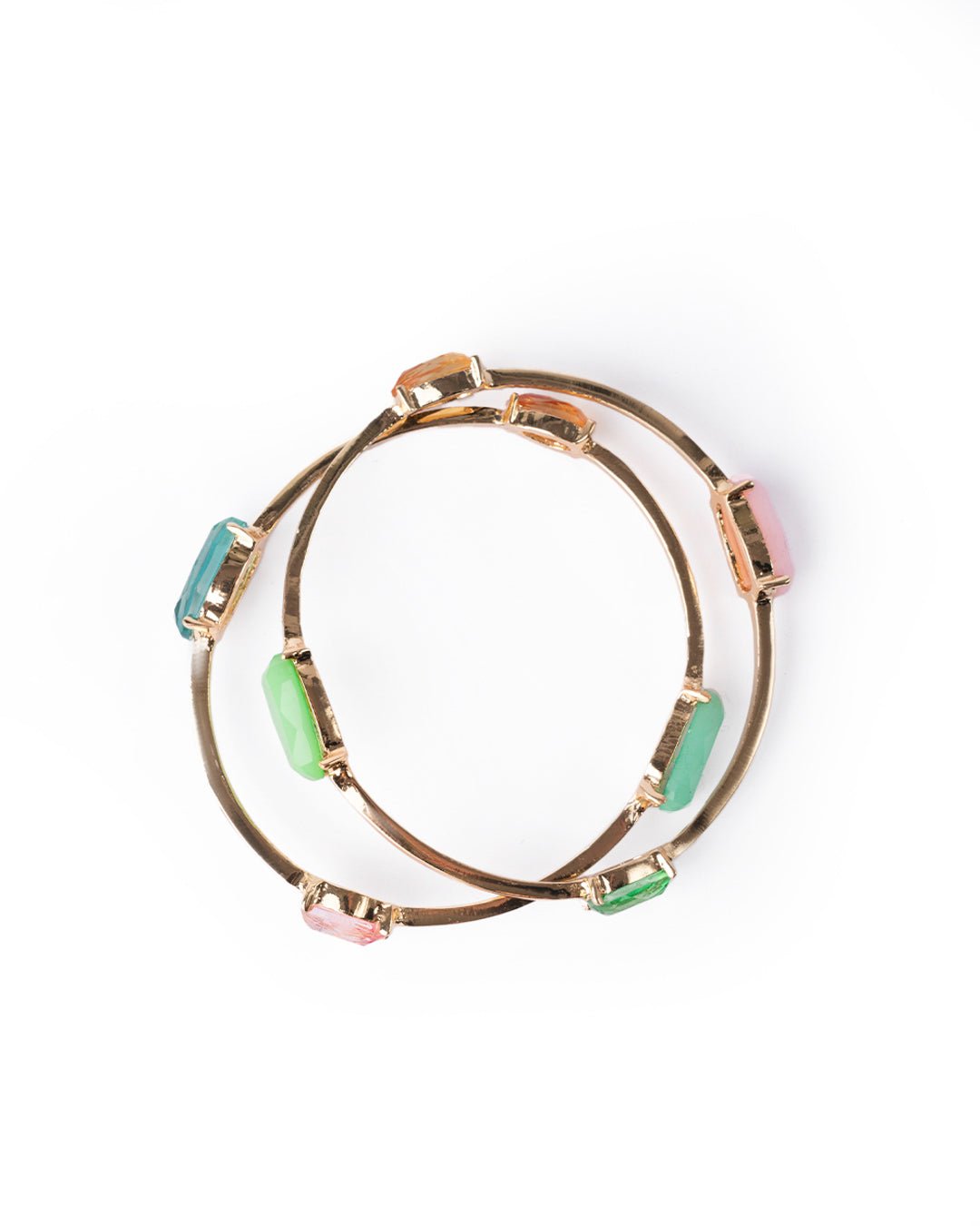 Bracciale bangles 2 pezzi con pietre in resina multicolore - Mya Accessories