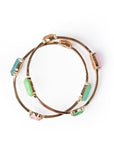 Bracciale bangles 2 pezzi con pietre in resina multicolore - Mya Accessories