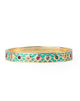 Bracciale in ottone a manetta smaltato celeste con zirconi multicolore - Mya Accessories