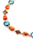 Collana girocollo in metallo con pietre in acrilico trasparenti multi - Mya Accessories