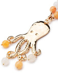 Collana lunga con pietre dure multi arancio con pendente a forma di polipo - Mya Accessories