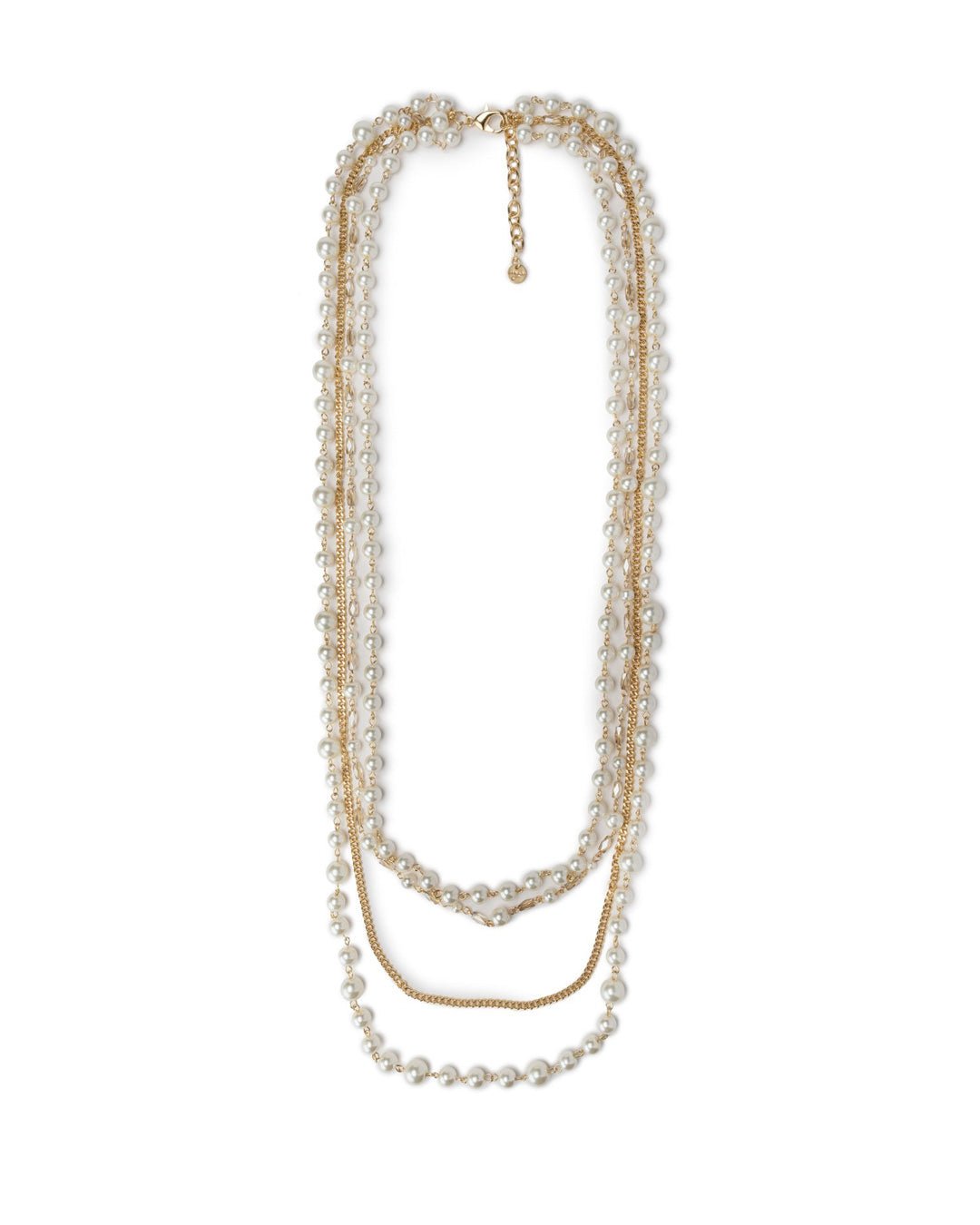 Collana multi fili a catena in ferro con perle in vetro - Mya Accessories