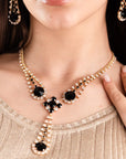 Collana girocollo in metallo con microcristalli in vetro bianchi e neri - Mya Accessories