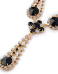 Collana girocollo in metallo con microcristalli in vetro bianchi e neri - Mya Accessories