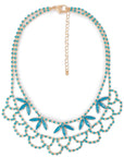 Collana girocollo in metallo a due linee con microcristalli in vetro blu - Mya Accessories